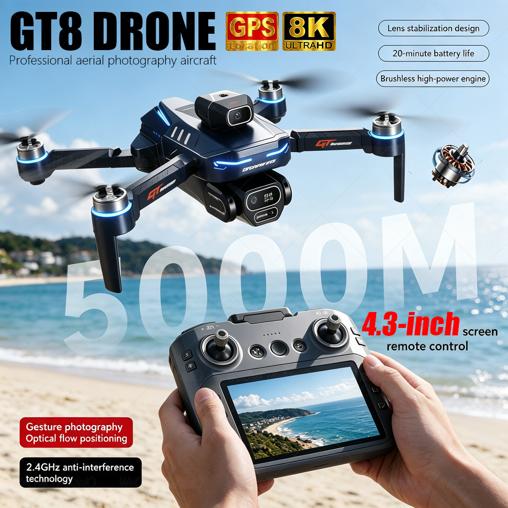 Drone Camera Night Vision - طائرة بدون طيار GT8 HD الجديدة