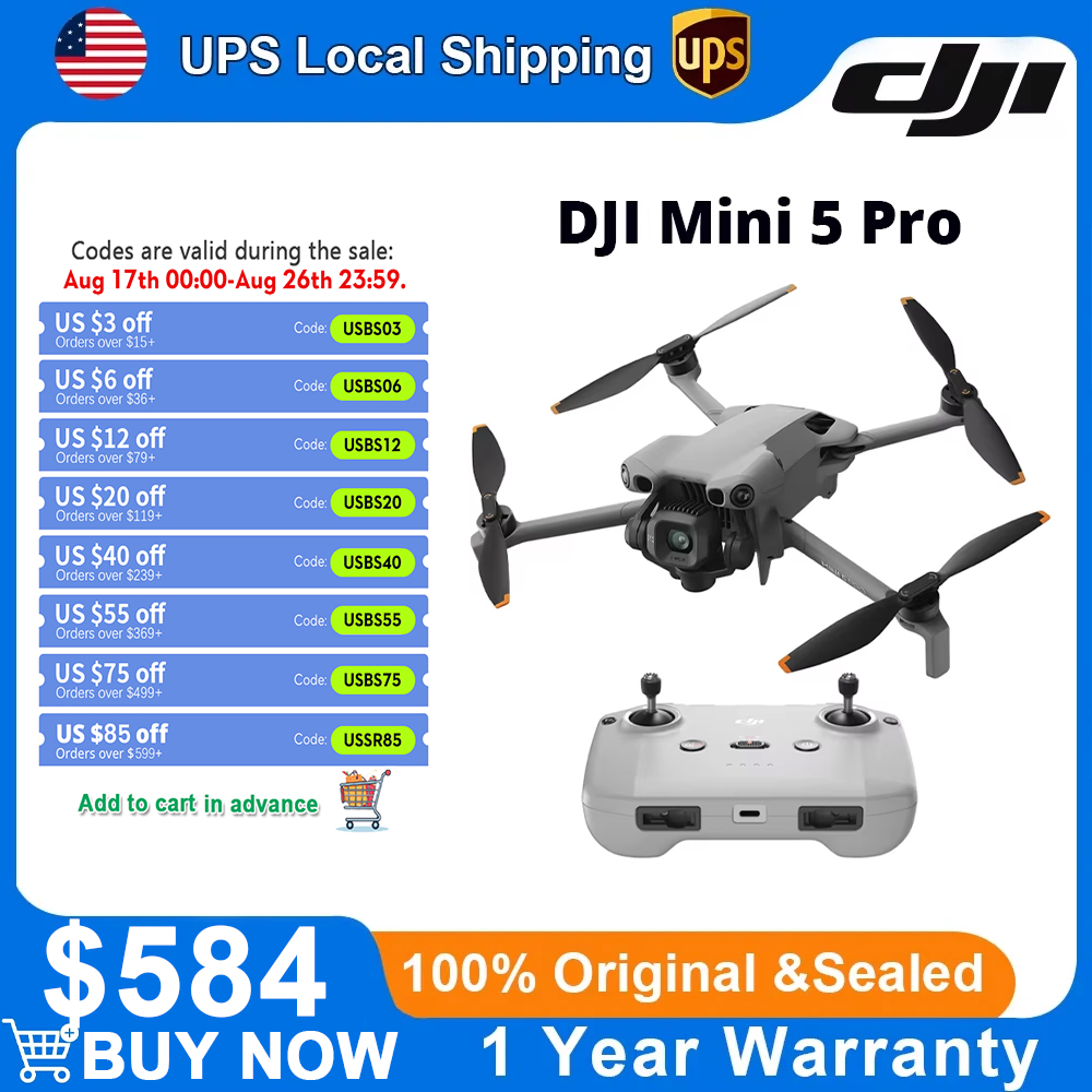 طائرة DJI Mini 5 Pro خفيفة الو - مراجعة Drone Camera Vlog وسعره